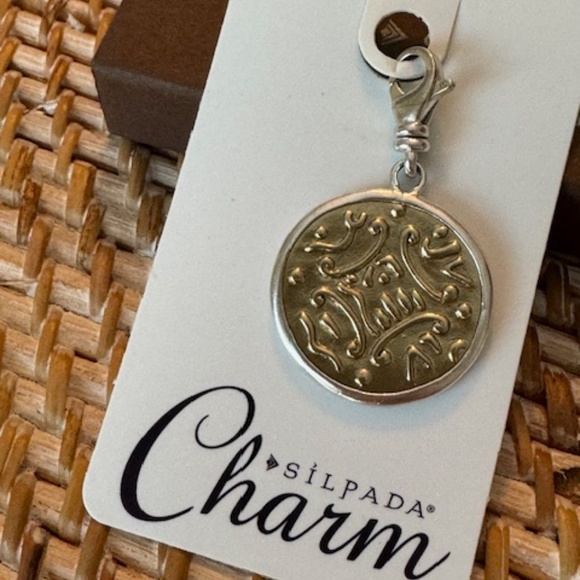 New! Silpada "Bronze Age" Reversible Sterling Silver Charm - Picture 5 of 6